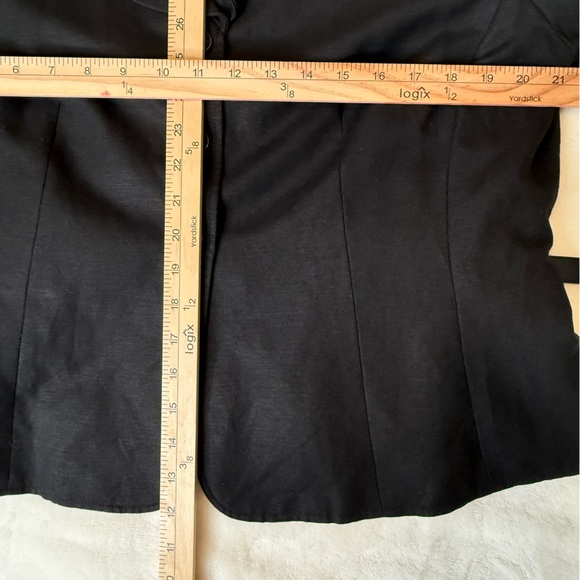Tahari Arthur S Levine Sz 18 Career Wear Black Belted Short Sleeve Blazer Linen - Picture 7 of 14